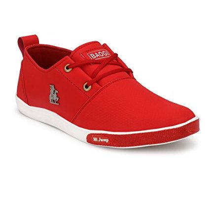 red colour stylish shoes